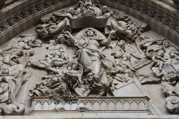 detail of the facade of the cathedral of saint peter