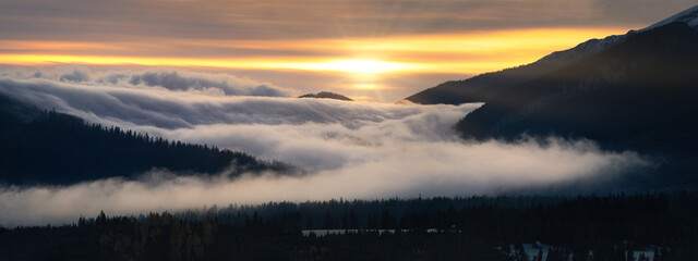 sunset in the mountains