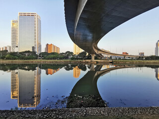 View of the laguna bridge with pinheiros river below
