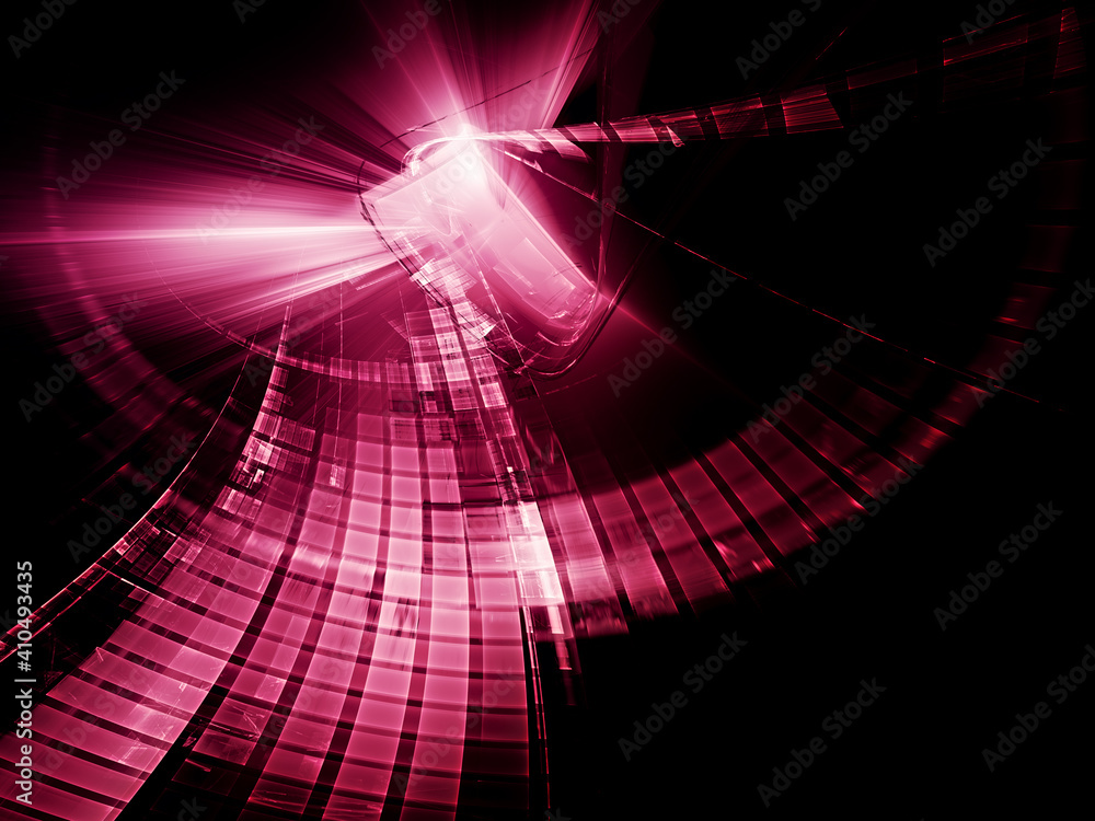Fototapete abstract red and black background. detailed generative fractal graphics. technology and science conc