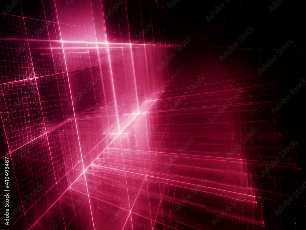 Poster abstract red and black background. fractal graphics 3d illustration. technology and science concept.