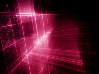 Abstract red and black background. Fractal graphics 3d illustration. Technology and science concept.