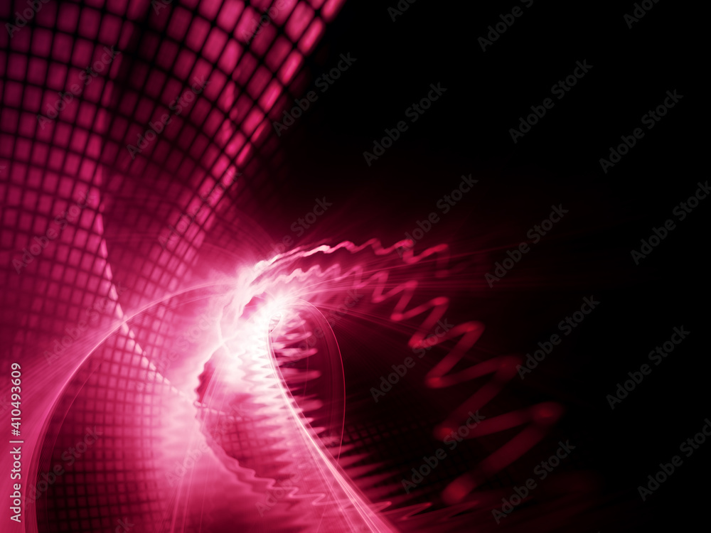 Fototapete abstract red and black background. detailed generative fractal graphics. technology and science conc