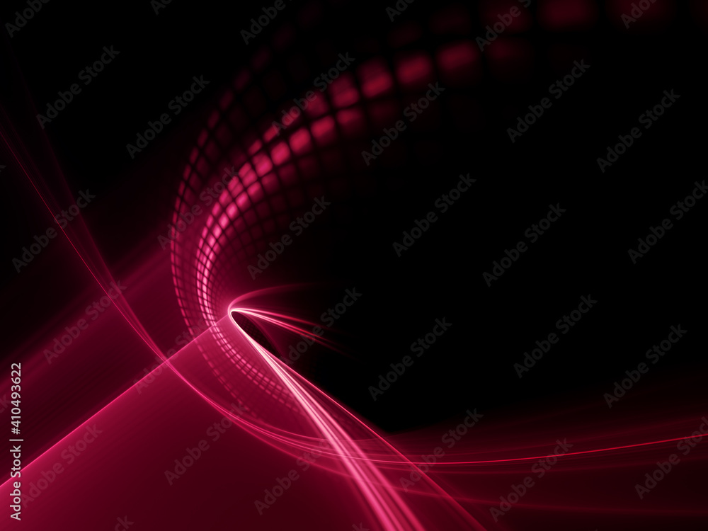 Poster abstract red and black background. detailed generative fractal graphics. technology and science conc
