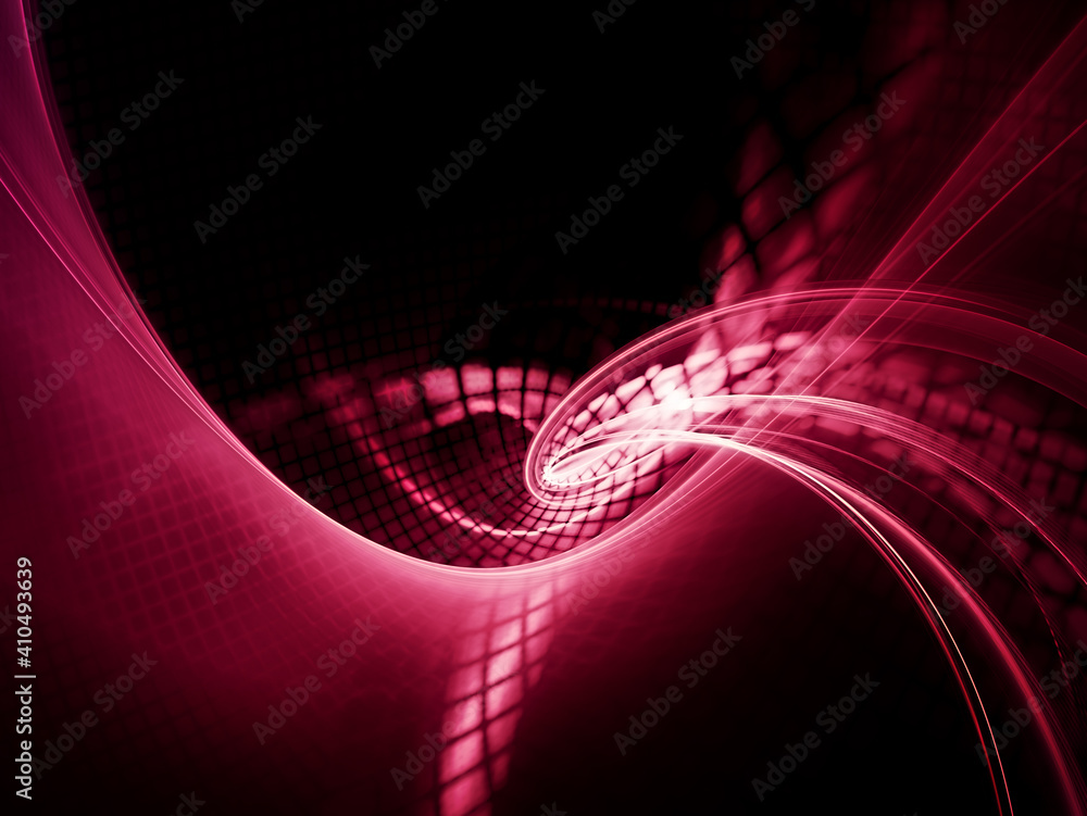 Fototapete abstract red and black background. detailed generative fractal graphics. technology and science conc