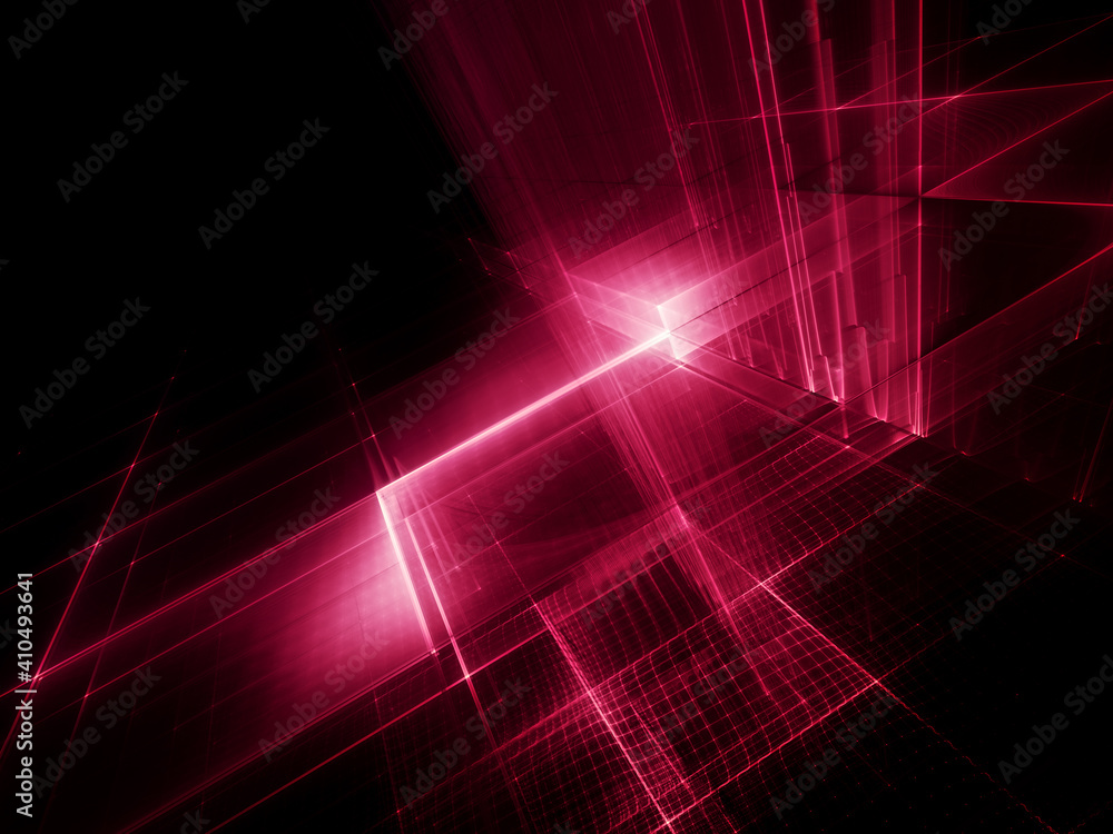 Poster abstract red and black background. fractal graphics 3d illustration. technology and science concept.