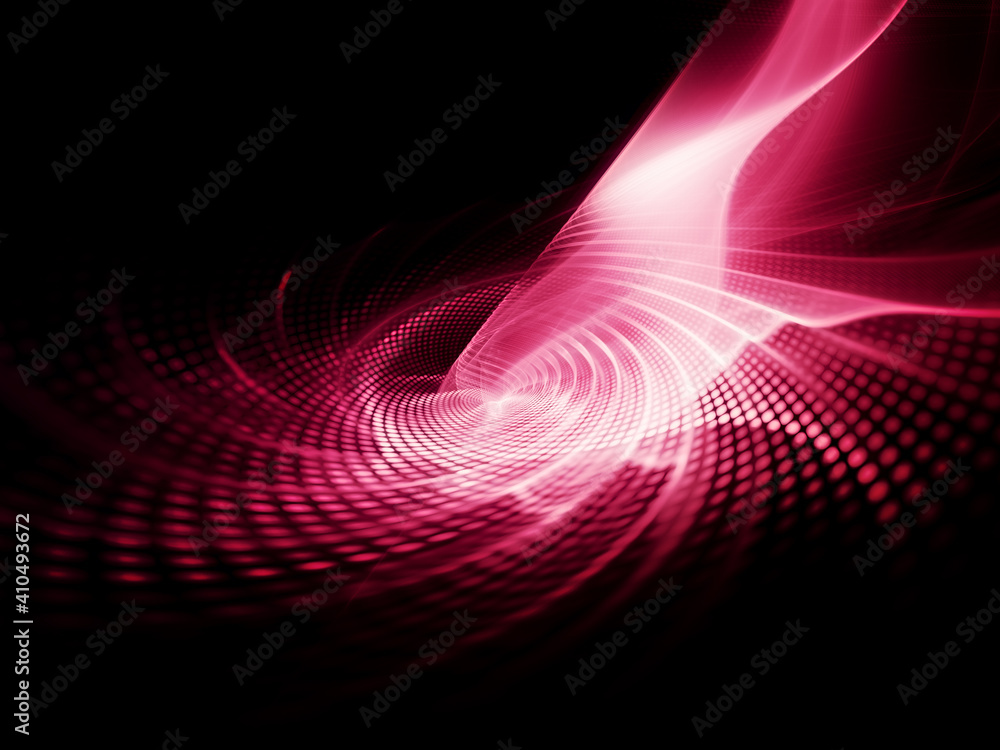 Poster abstract red and black background. detailed generative fractal graphics.