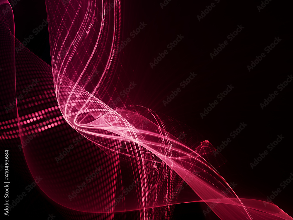 Fototapete abstract red and black background. detailed generative fractal graphics. technology and science conc