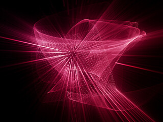 Abstract red and black background. Fractal graphics 3d illustration.