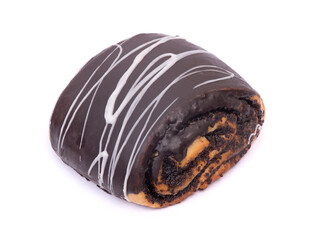 Bun with chocolate glaze