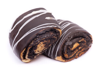 Bun with chocolate glaze