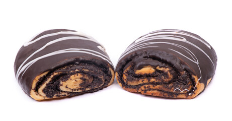 Bun with chocolate glaze