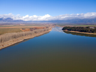 Aerial view of Koprinka Reservoir, Bulgaria