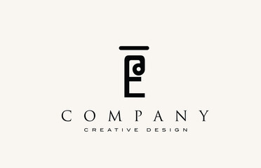 E vintage abstract alphabet letter icon logo. Design for lettering and corporate identity. Professional elegant template