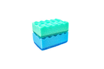 A kitchen sponge isolated against white background