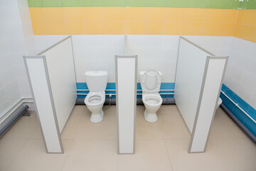 Toilet in kindergarten. Toilet in kindergarten. Children's hygiene in a preschool institution.