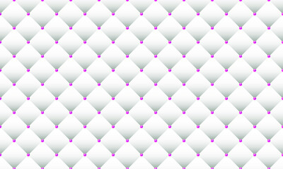 Obraz premium Luxury white background with pink beads. Seamless vector illustration. Upholstery background.