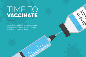 Covid-19 vaccination banner background design vector