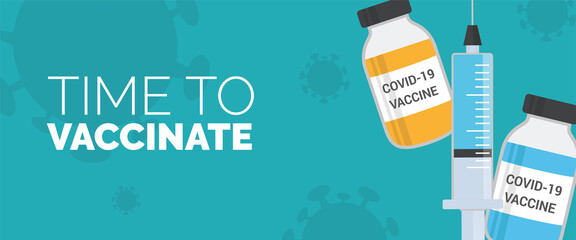 Covid-19 vaccination banner design vector