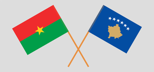 Crossed flags of Burkina Faso and Kosovo