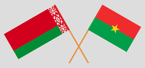 Crossed flags of Belarus and Burkina Faso