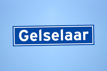 Gelselaar place name sign in the Netherlands