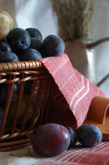 Fresh blueberry in the basket