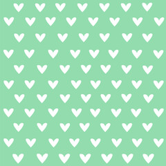 Patern of many white hearts on a blue background for St. Vaslentin's day