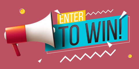 Enter to win banner with megaphone