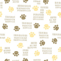 Simple scribble paw repeat pattern design