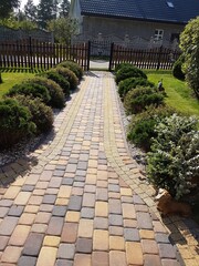 Garden path. Decorative paving stones