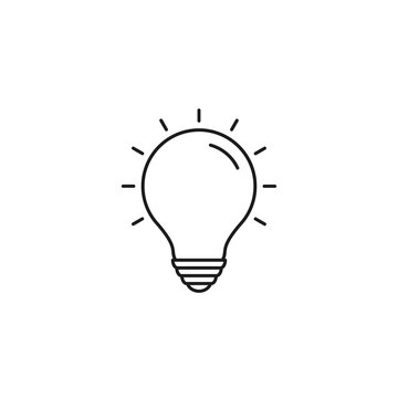 Light bulb vector icon, line sign of bulb isolated illustration