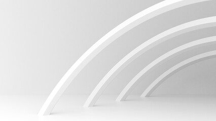 Abstract Architecture Background. 3d Render of White Circular Interior