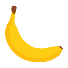 Yellow fruit banana. Isolated element, object on a white background. Ripe healthy tropical. Healthy natural food, vitamins. Organic, eco. Drawn by hands.
