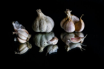 garlic in reflection