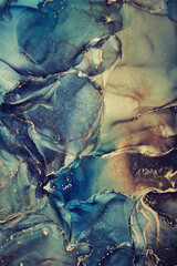 Fluid Art . Abstract colorful background, wallpaper. Mixing acrylic paints. Modern art. Marble texture. Alcohol ink colors translucent