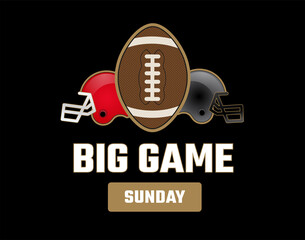 Super big bowl sunday black and gold vector illustration - black background