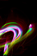 abstract illustration, color light , black background	
