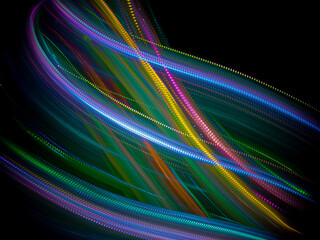 abstract illustration, color light , black background	
