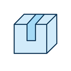 closed light blue packaging box