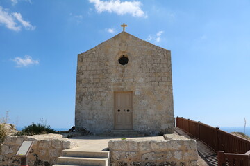 Fototapeta na wymiar Kappella ta 'Santa Marija Maddalena at the Dingli Cliffs, Malta