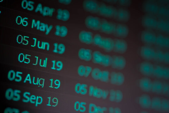 Stock market data on digital LED display. Fundamental and technical analysis with candle stick graph chart of stock market trading to represent about Bullish and Bearish point.