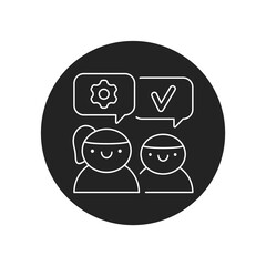 Mentoring black glyph icon. Soft skills. Pictogram for web, mobile app, promo.