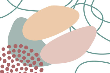 Vector trendy background with copy space. Abstract shapes, lines and textures.