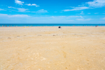Fototapeta na wymiar Atlantic beach La plage des Rosaires, Plerin, Cotes DArmor, France