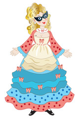 Female character with costume of the Italian carnival mask