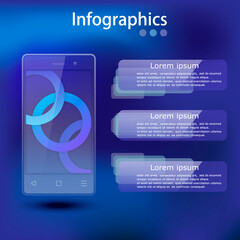 Fototapeta premium Infographics with a smartphone.