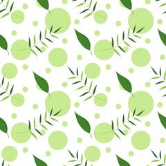 Seamless background with cute leaves. For textiles, wallpaper, paper and scrapbooking. Vector illustration isolated on white background.