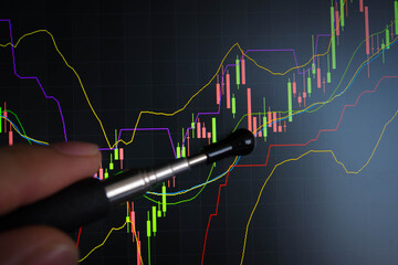 Forex market background, trading on the currency market Forex. Currency exchange rate for world...