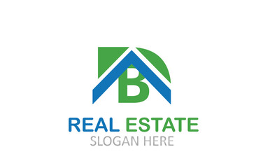AB Letter Real Estate Logo Design